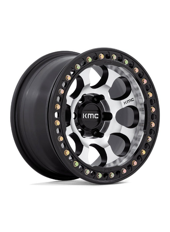 KMC (KMC) KM237(beadlock) RIOT 17X9 6X139.7 ET-12 CB108 MACH FACE/BLK INSIDE - Image 1